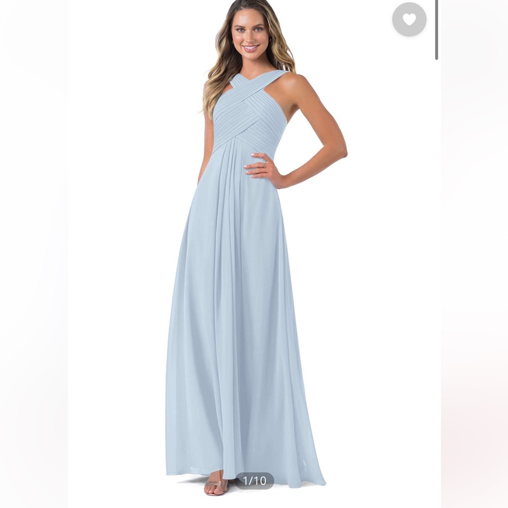 AZAZIE KALEIGH A-Line Pleated Chiffon Floor-Length Dress Mist